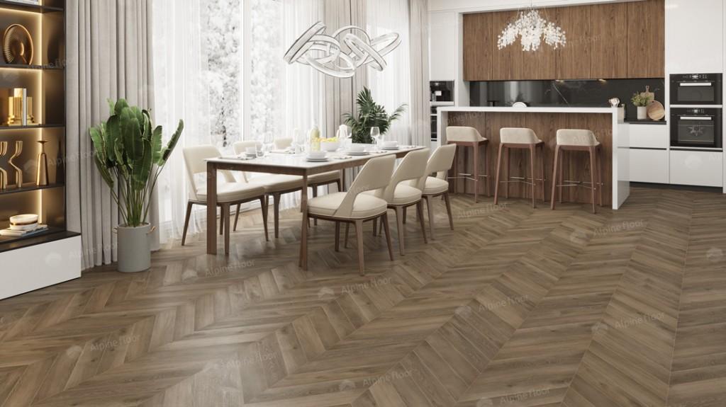 LVT плитка  Дуб Насыщенный Chevron